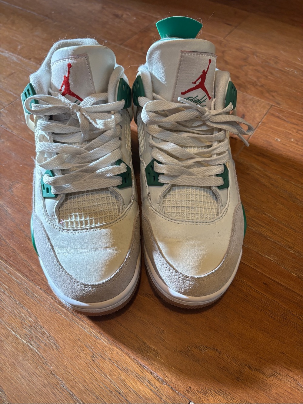 Jordan Kids' Retro 6 White Green Basketball Shoes